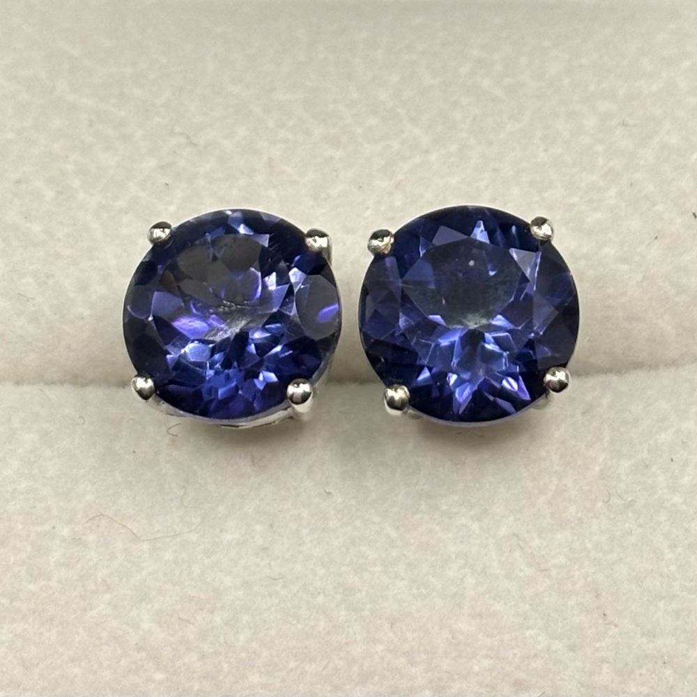 Big Bold Blue Sterling Silver Bella Luce Stud Earrings